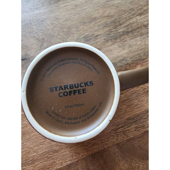 2007 Starbucks Latte Brown & Cream Ceramic Coffee Cup Tea Mug | 9oz - Picture 4 of 4